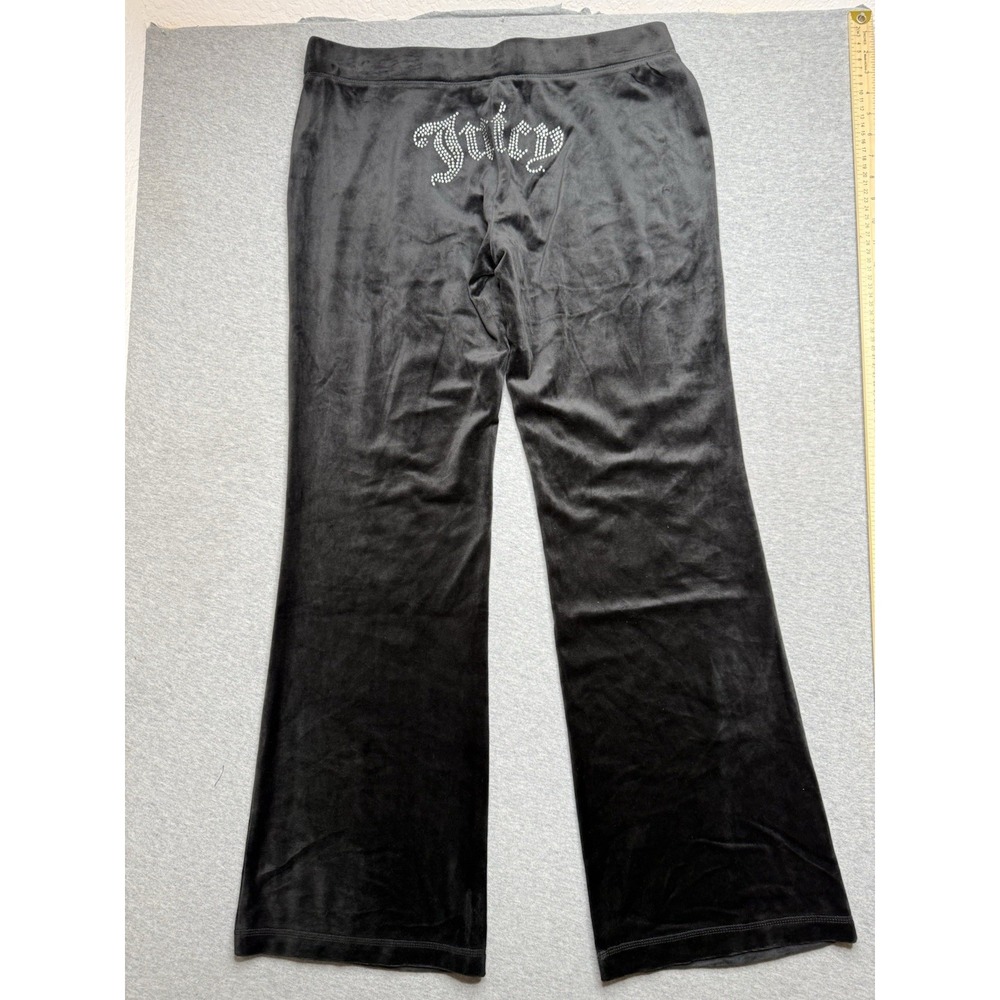 JUICY COUTURE VELOUR BLACK LOUNGE PANTSâ RHINESTONE SIZE LARGE NEW